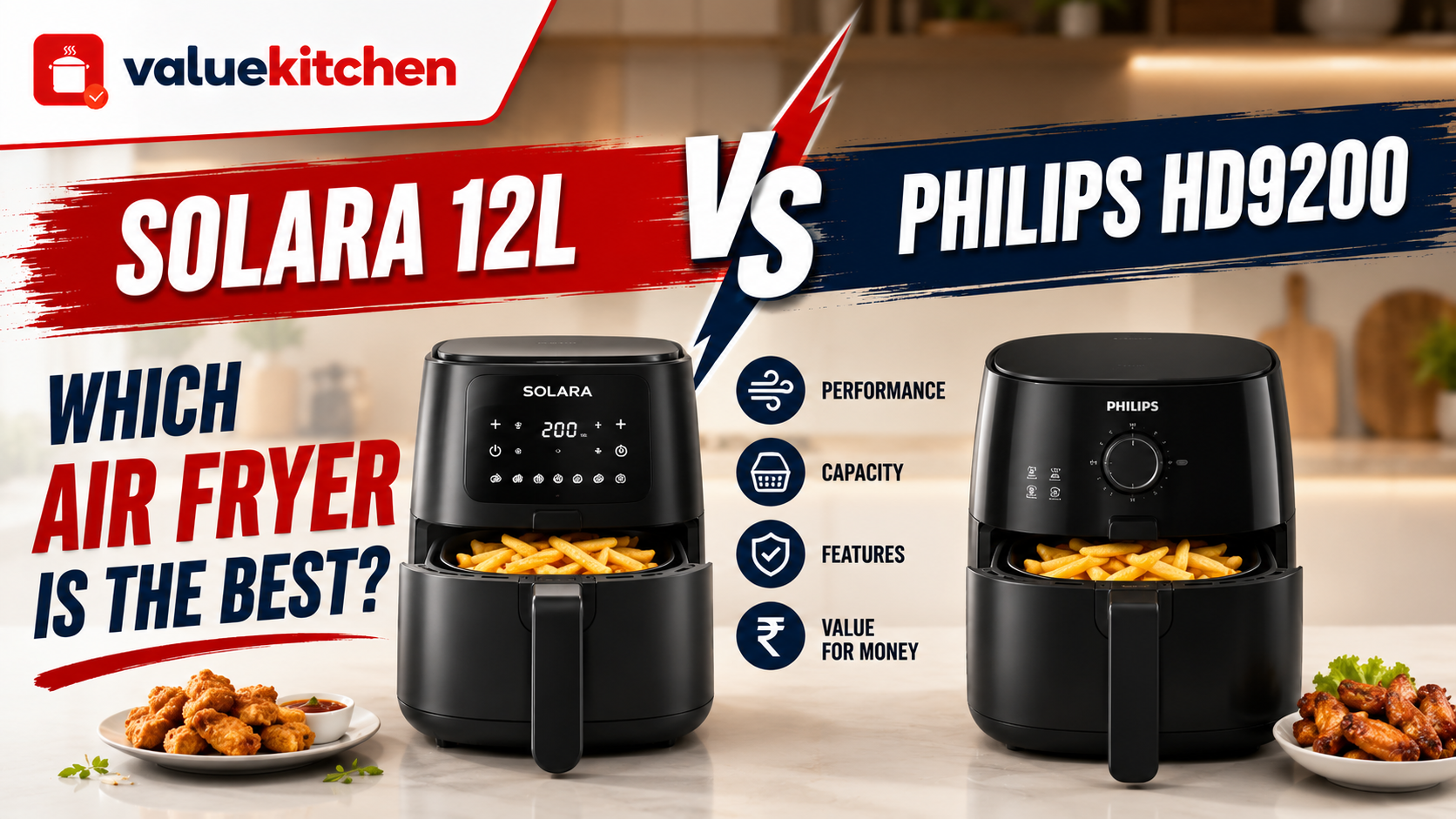 Solara 12L Air Fryer Oven vs Philips HD9200/90