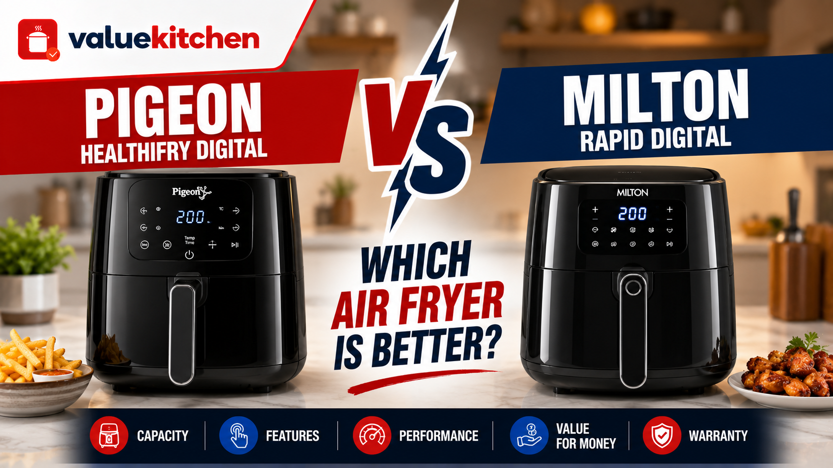 Pigeon Healthifry Digital Air Fryer vs Milton Rapid Digital Air Fryer