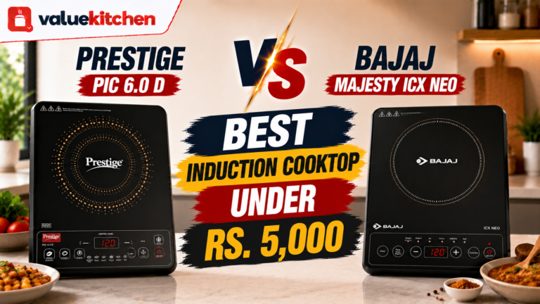 Prestige PIC 3.1 V3 vs Bajaj ICX 160TS Neo: Best Induction Cooktop Under Rs. 5,000 in India 2026?
